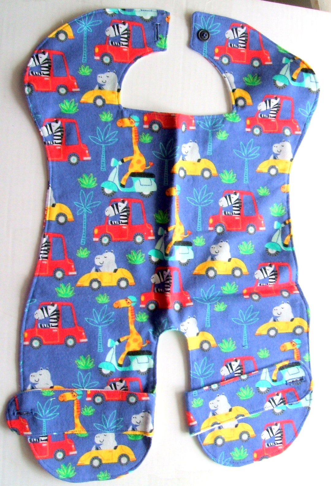 Baby Bib Full Body Bib Reversible Flannel Zoo Animals in Etsy