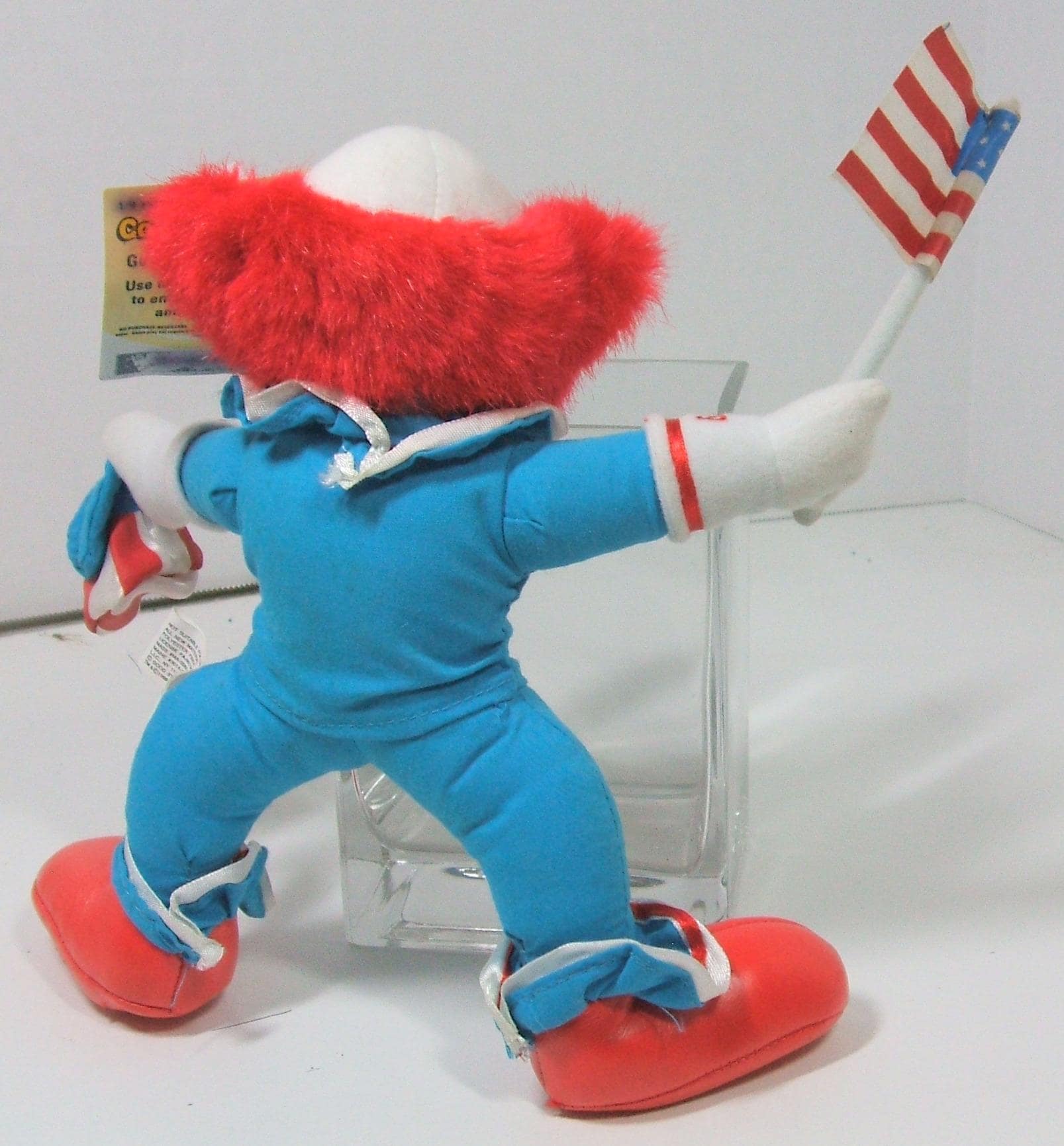 VTG 1999 BOZO the Clown Waving American Flag and Patriotic Top Hat