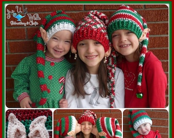Knifty Knitter Baby Elf Christmas Hat - Candy Cane Baby Hat – Ava Girl  Designs