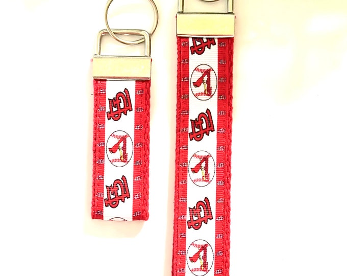 St. Louis Cardinals Key Fob, Fabric Wristlet Keychain