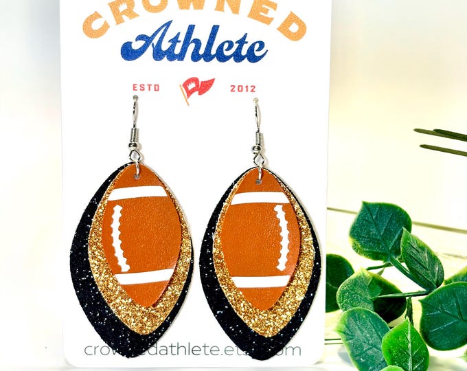 Custom Football Earrings | Handmade Dangle Jewelry | Personalized Sports Gift | Team Spirit Accessories