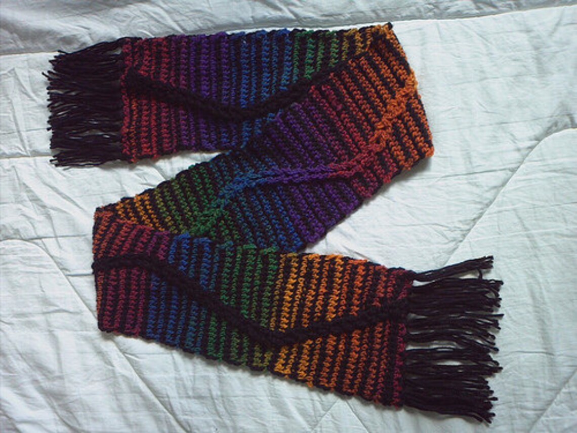 Jacob's Single Scarf Jacob's Ladder Easy Crochet Etsy