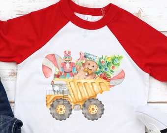 Boys Dump truck shirt, Christmas Construction Shirt, Boys Construction Christmas Shirt, Dump Truck Christmas Shirt, Boys Xmas Shirt