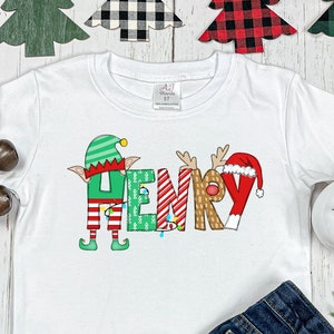 Kids Christmas Shirt, Kids Monogrammed Shirt, Boys Christmas Shirt, Personalized Christmas Shirt, Girls Christmas Shirts, Kids Santa shirt