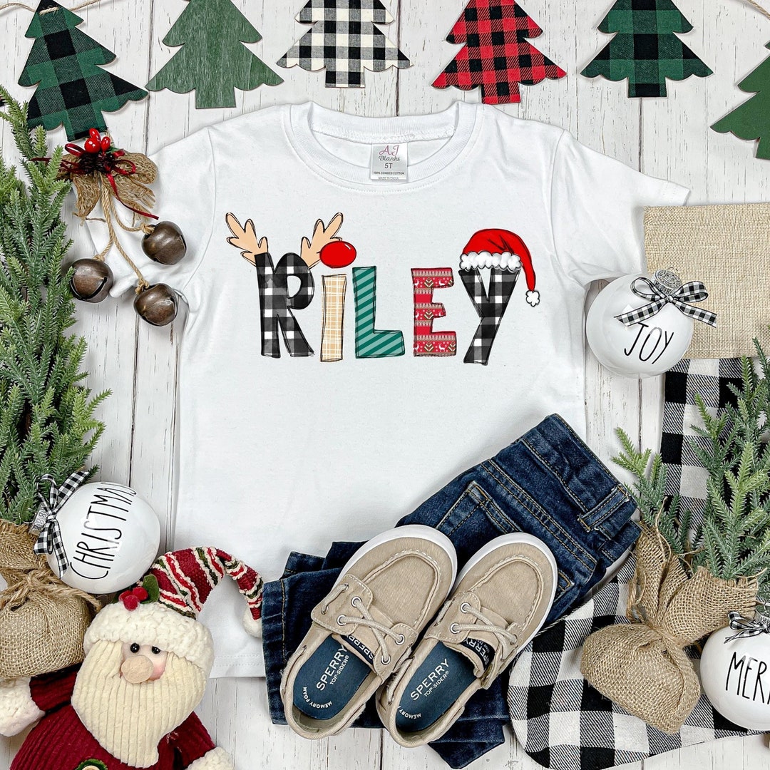 Kids Christmas Shirt, Kids Monogrammed Shirt, Boys Christmas Shirt Christmas Shirt Kids