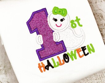 My 1st Halloween Shirt - First Halloween Shirt - Girl Ghost Shirt - Child Halloween Shirt - Ghost Shirt for Halloween - Baby Girl Shirt