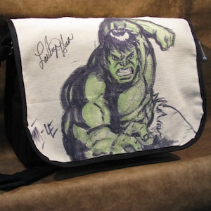 Lou Ferrigno Autographed The Hulk Original Artwork Shoulder Bag 110214-8 image 1