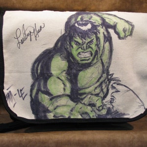 Lou Ferrigno Autographed The Hulk Original Artwork Shoulder Bag 110214-8 image 3