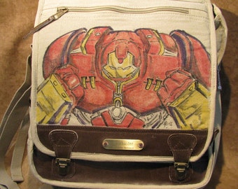 Hulkbuster of Marvel Comics Original Artwork by Sean Iredale on Messenger Back Pack 71815n4