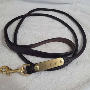 Personalized Rolled Leather Dog Leash zdjęcie 1
