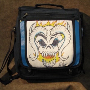 The Devil Beast by David Wong Original Artwork Handpainted Backpack Messenger Bag Bild 1