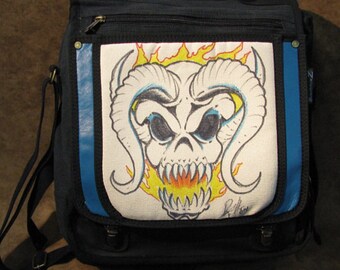 The Devil Beast by David Wong Original Artwork Handpainted Backpack Messenger Bag