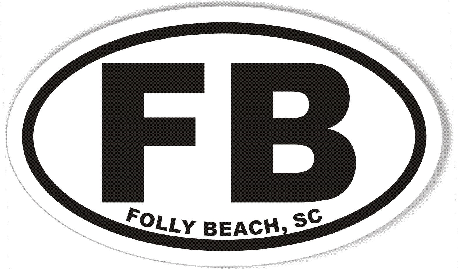 FB Folly Beach, SC Oval Bumper Sticker