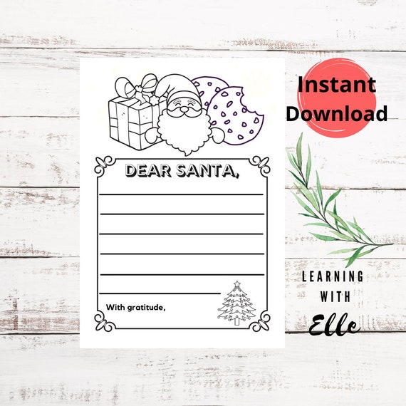 Letter to Santa Coloring Page Santa Letter Letter to Santa