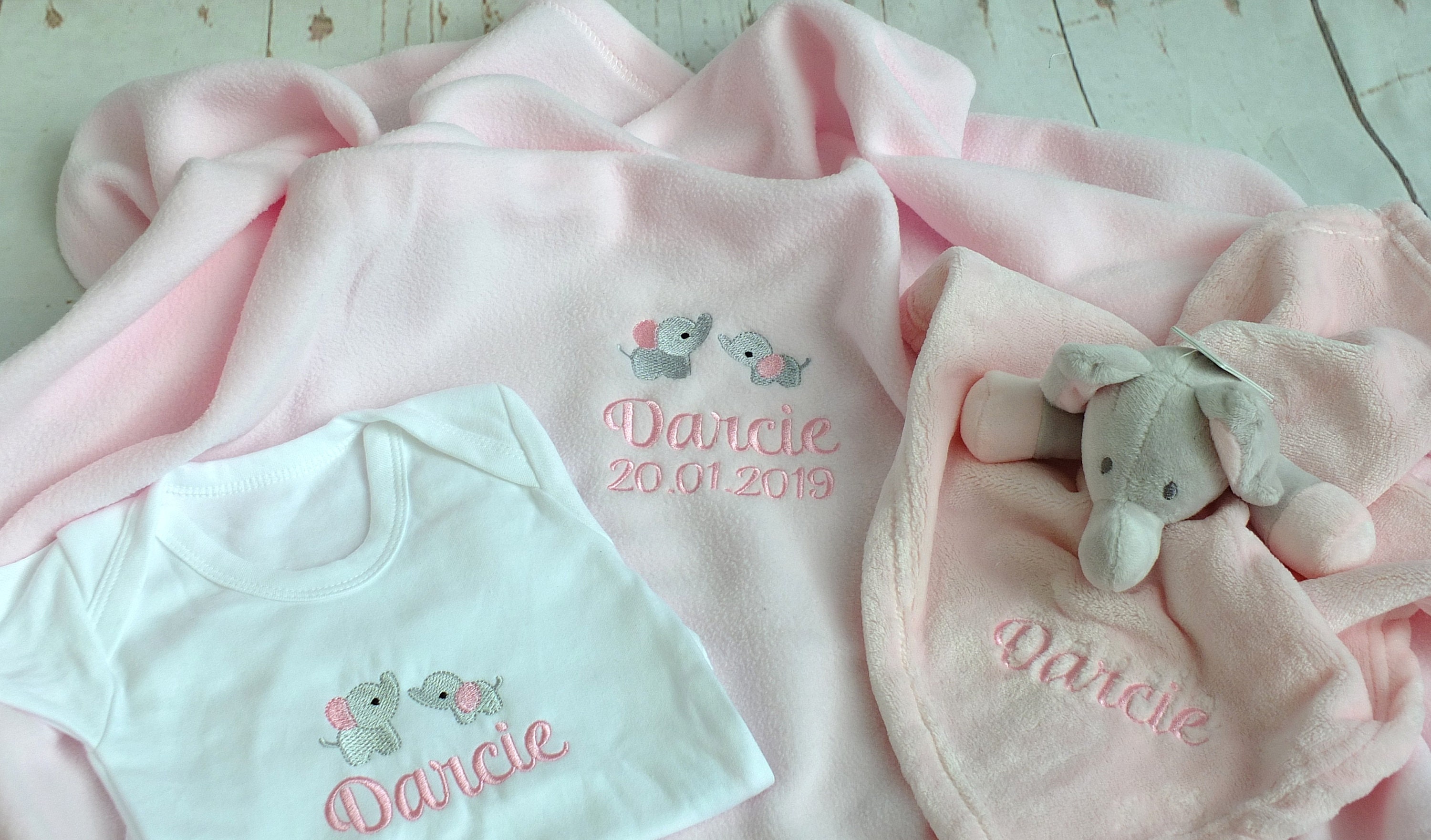 Baby Gift Set Personalised Embroidered Baby Girl Gift | Etsy