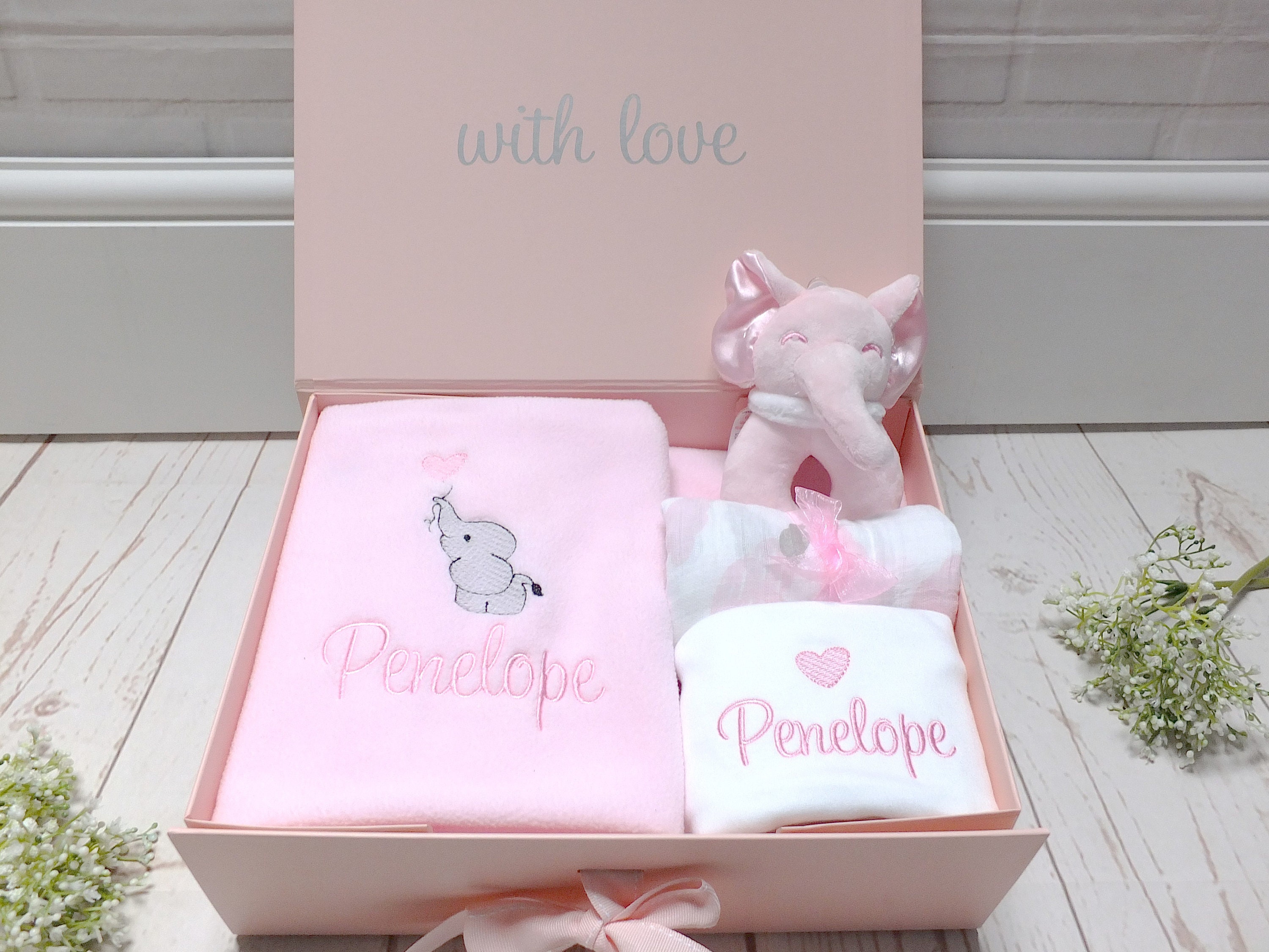 Baby Girl Gift Set Personalised Embroidered Baby Gift Luxury Etsy