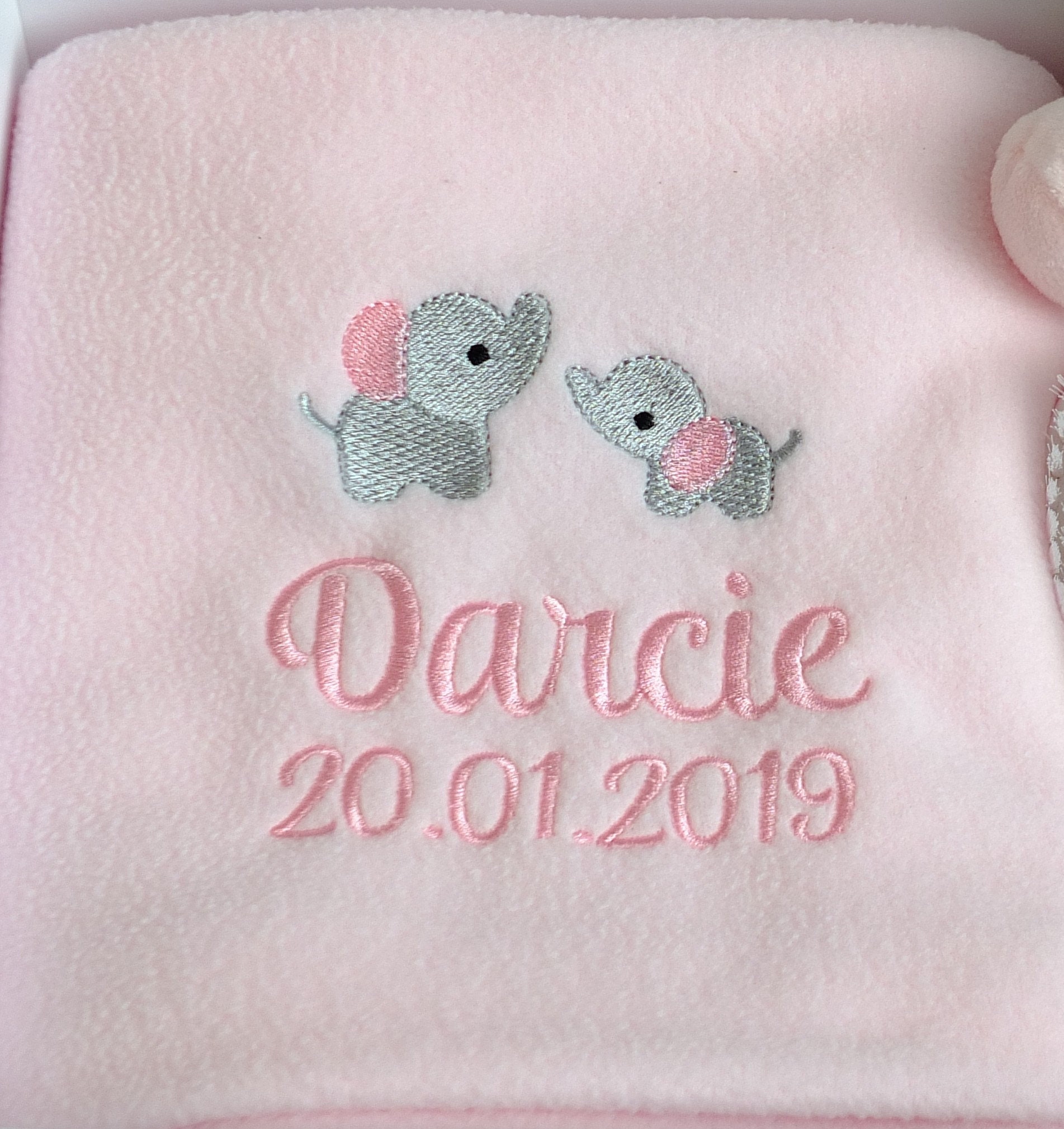 Personalised Embroidered Baby Fleece Blanket for Boys /& Girls Christening Gift