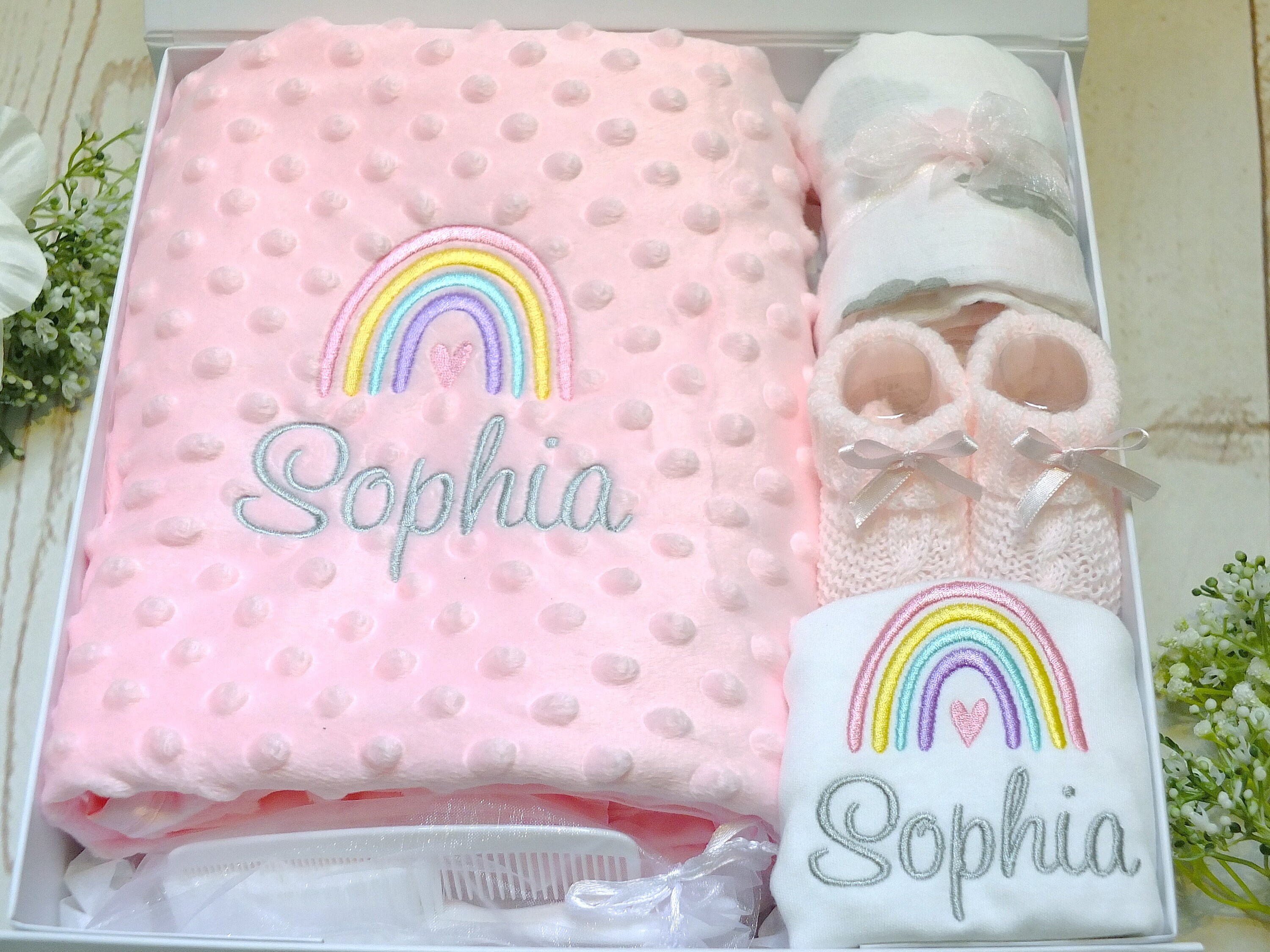 Baby Gift Set New Baby Girl Gift Personalised Embroidered Etsy