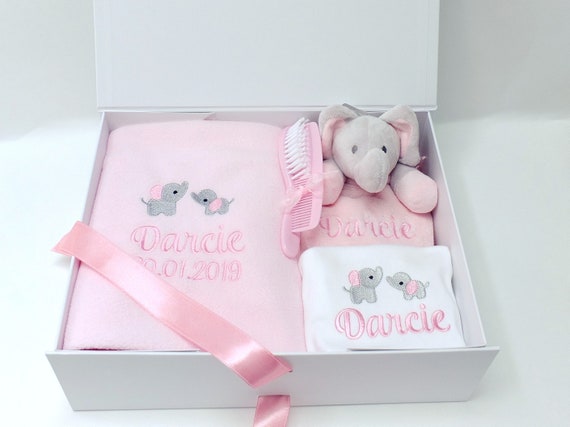 Baby Gift Set Personalised Embroidered Baby Girl Gift | Etsy