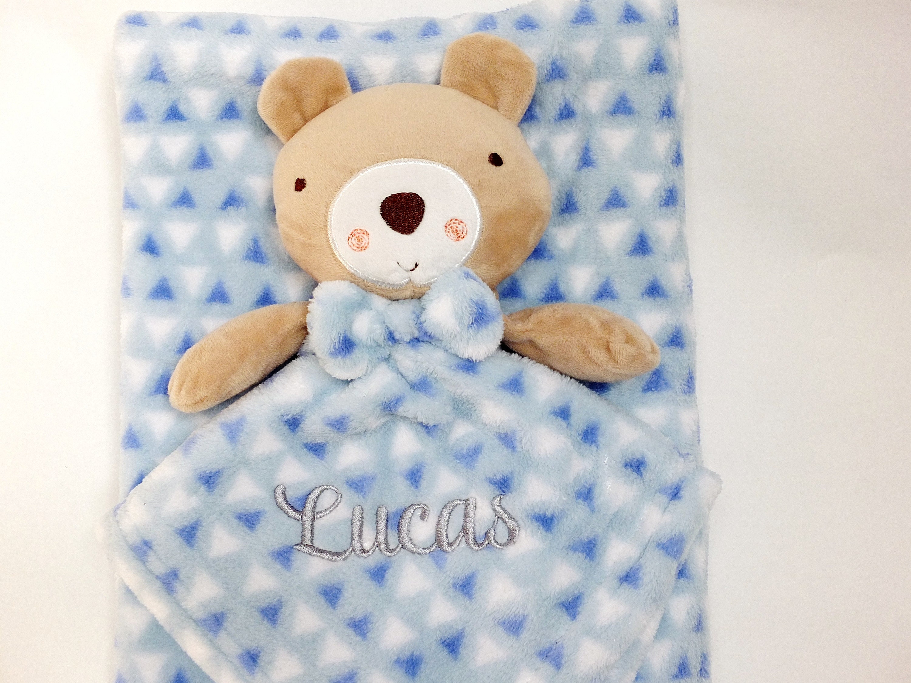 Personalised Baby Boy Blanket and Teddy Bear Comforter | Etsy