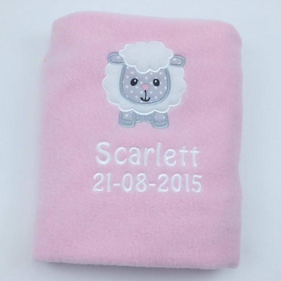 personalised baby blankets pink