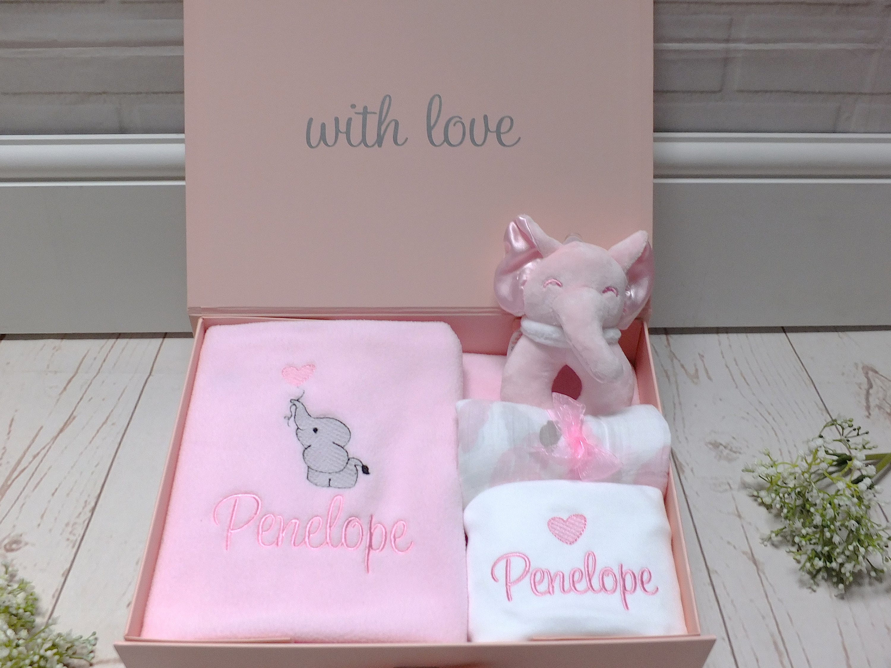 Baby Girl Gift Set Personalised Embroidered Baby Gift Luxury Etsy