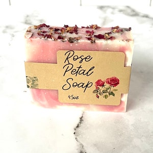 Rose soap bar, Valentine's Day Gift, Handmade soap, Naturalsoap, Vegan soap, handmade soap bar, rose scent image 2