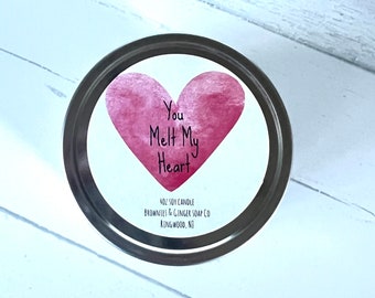 Valentines Day Gift, Valentines soy candle, Melt my heart candle