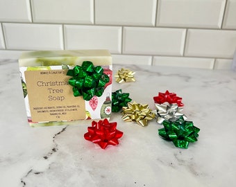 Christmas Soap Bar, Christmas tree Soap, Christmas gift, stocking stuffer, Small Christmas gift, coworker gift, natural soap, vegan soap