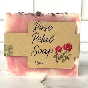 Rose soap bar, Valentine's Day Gift, Handmade soap, Naturalsoap, Vegan soap, handmade soap bar, rose scent image 1