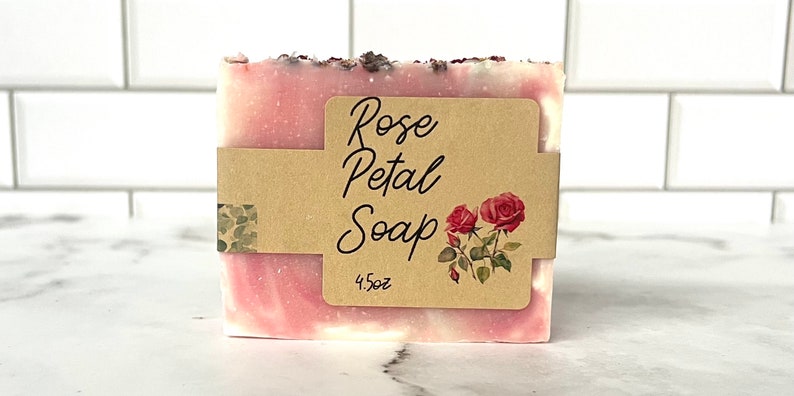 Rose soap bar, Valentine's Day Gift, Handmade soap, Naturalsoap, Vegan soap, handmade soap bar, rose scent image 1