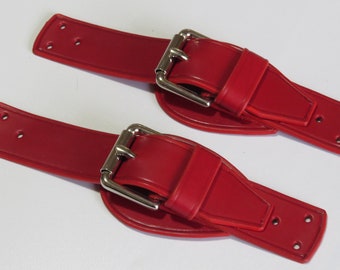 Short Leather Bonnet/Boot Straps for Vintage and Classic Cars (Pair) 1.25"