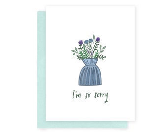 I'm So Sorry - Sympathy Card | Condolences Card, I'm Sorry Card, Loss Grief Card, Remembrance Card, Celebration of Life