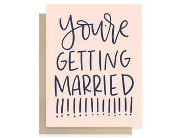 Wedding Card - You're Getting Married!!!! | Marriage Card, Wedding Shower Card, Engagement Gift, Bachelorette, Bride Groom, Couple Goals