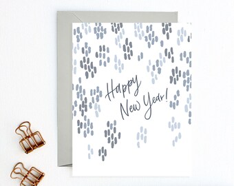 Happy New Year Card | Confetti Dot Design, Happy Holidays Card, New Years Card, Happy 2023 Card, Cheers to New Year Card