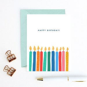 Birthday Card - Happy Birthday, Candles | Birthday Cake Card, Children Birthday Card, Cute Birthday Card, Birthday Candles