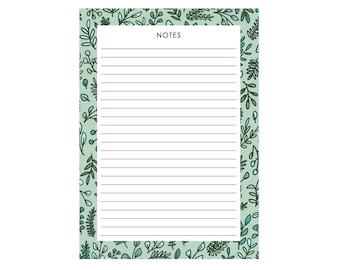 Notepad - Spring Leaves | To Do List, Cute Notepad, Social Stationery, Lined Notepad
