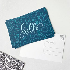 Set of Postcards - Hello Swirl | Notecards, Stationery, Greeting Card, Secret Santa, Stocking Stuffer, Christmas Gift Idea