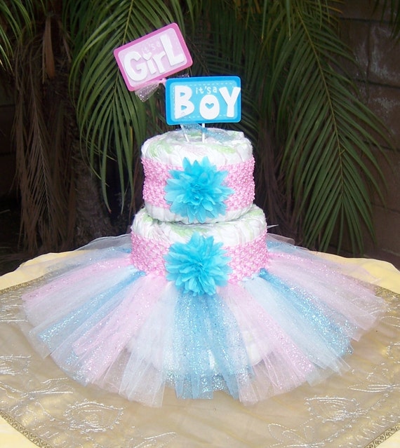 Items similar to Tutu Diaper Cake Kit GENDER REVEAL Baby Shower