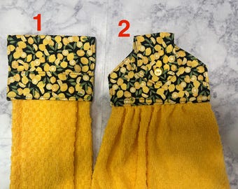 Lemons Top and Hanging Kitchen towels, Hanging Towels ,Kitchen Hand Towels, Kitchen Tea Towels , Hanging Cup towel