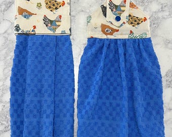 Chicken  Top  and Hanging Kitchen towels, Hanging Towels ,Kitchen Hand Towels, Kitchen Tea Towels , Hanging Cup towel