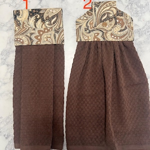 Hanging Kitchen Towels, Brown & Tan Top  and Hanging Kitchen towels, Hanging Towels ,Kitchen Hand Towels, Kitchen Tea Towels