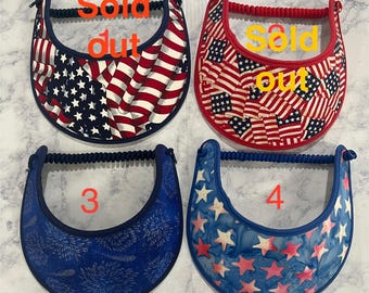 Ladies sun visor American Flag visor  Sun visor Ladies sun visor, Lightweight visor fabric visor