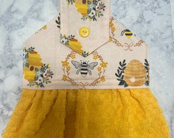 Bee and hive Hanging Kitchen Towel,