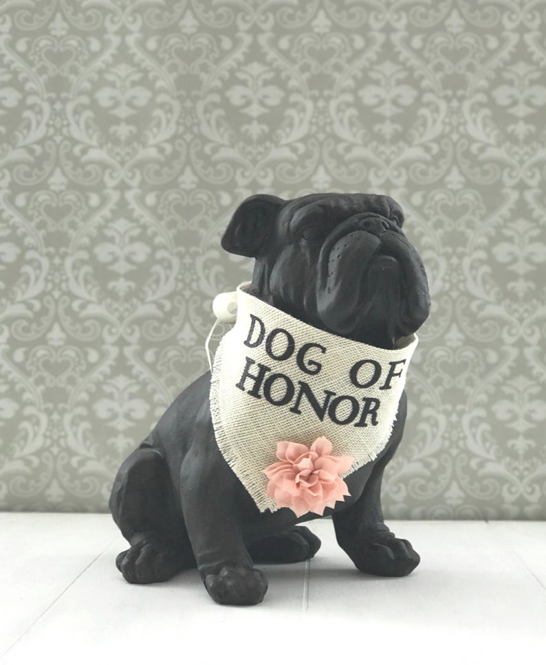 Flower Dog Pet Wedding Bandana Engagement Photos Save the Date Cards Collar Girl Flowers Fabric Roses Proposal