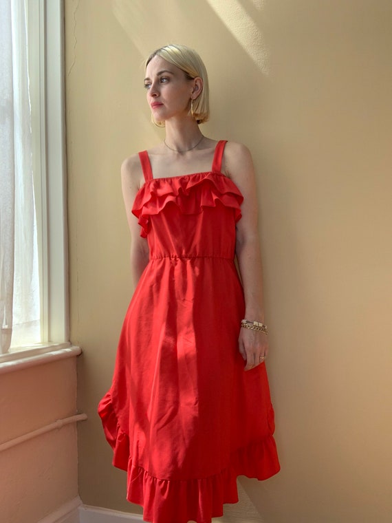 red cotton sundress