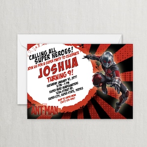 AntMan Invitation - Ant-Man Birthday - Ant-Man Party - Boy Birthday Party Ant-Man - Ant-Man Birthday Invite - Printable