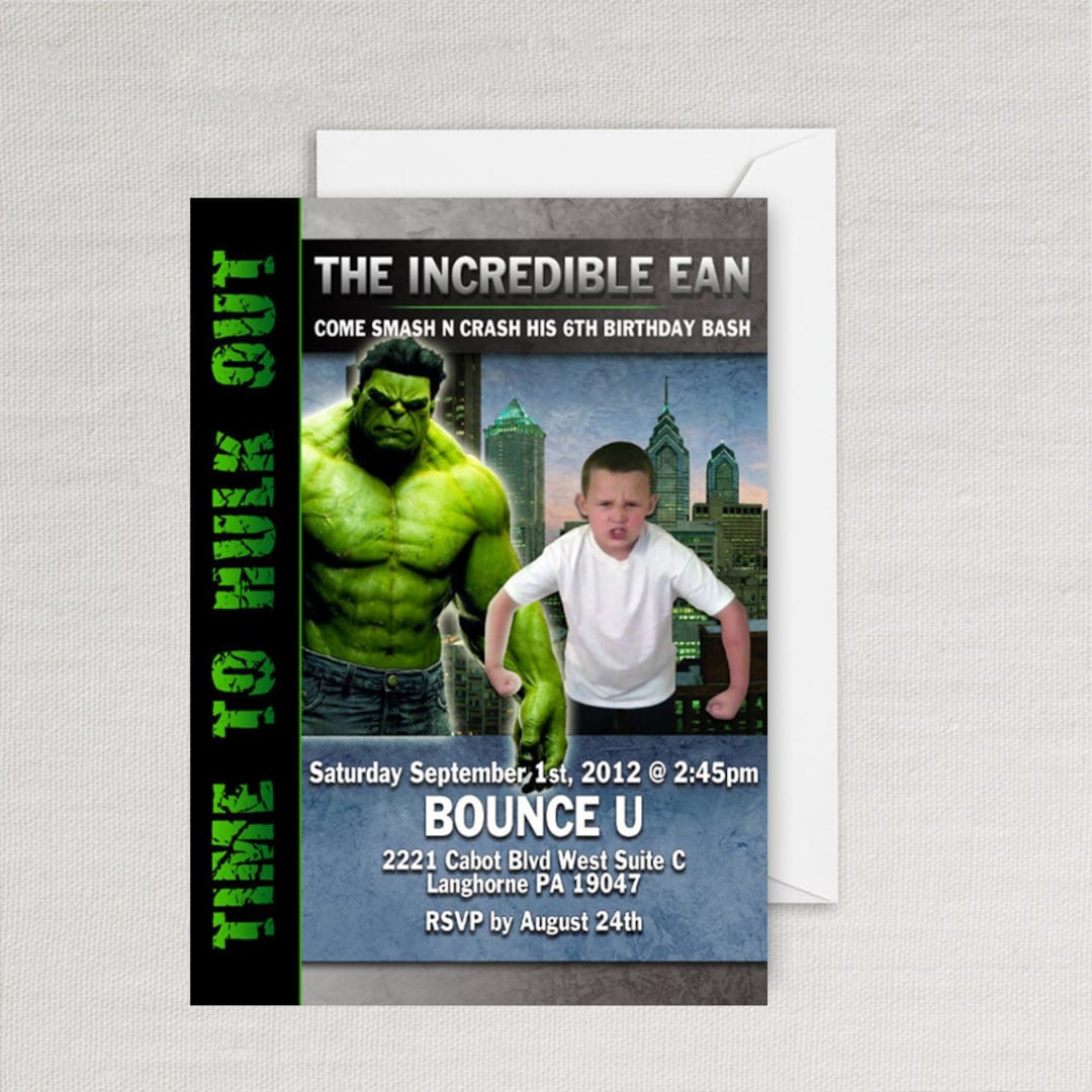 Hulk Invitation, Hulk Birthday Invitation for Any Ages, Hulk Party