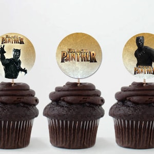 Black Panther Cup Cake Toppers