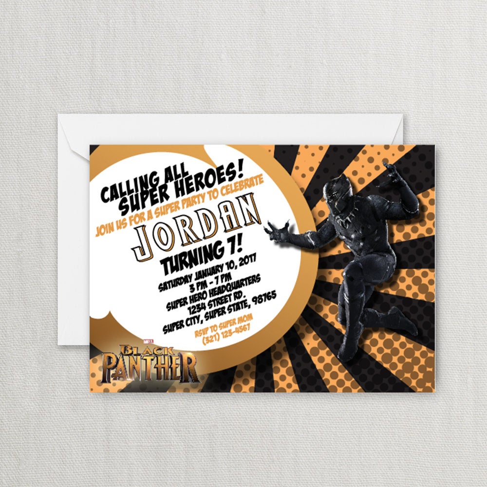 Black Panther Birthday Party Invite Free Printable